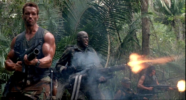 Predator: Dutch (Arnold Schwartzenager), Mac (Bill Duke), Poncho (Richard Chaves) et Billy (Sonny Landham)