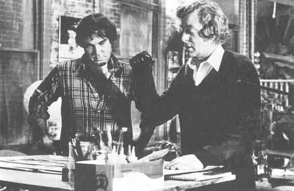 Oliver Stone et Michael Caine sur le tournage