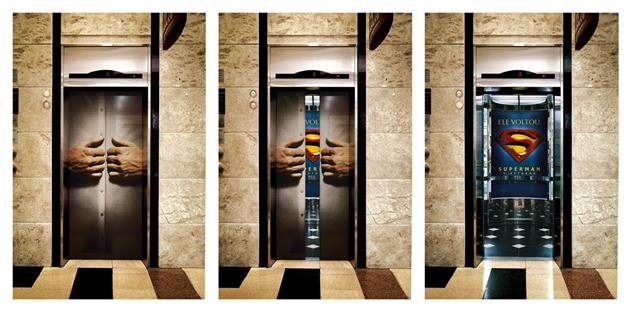 Affiche spéciale italienne, à destination des ascenseurs