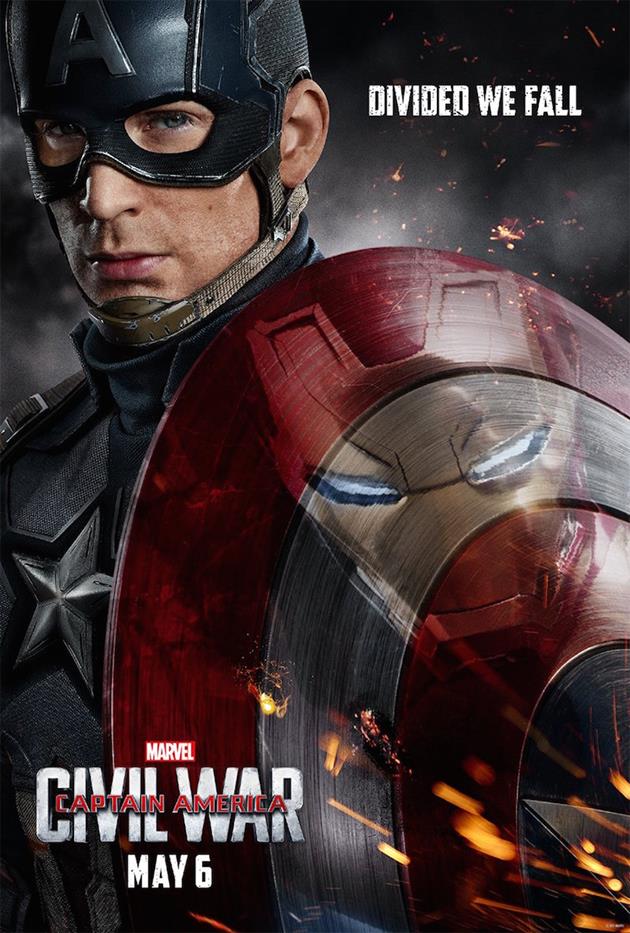 Affiche teaser Américaine : Captain America reflet d'Iron Man