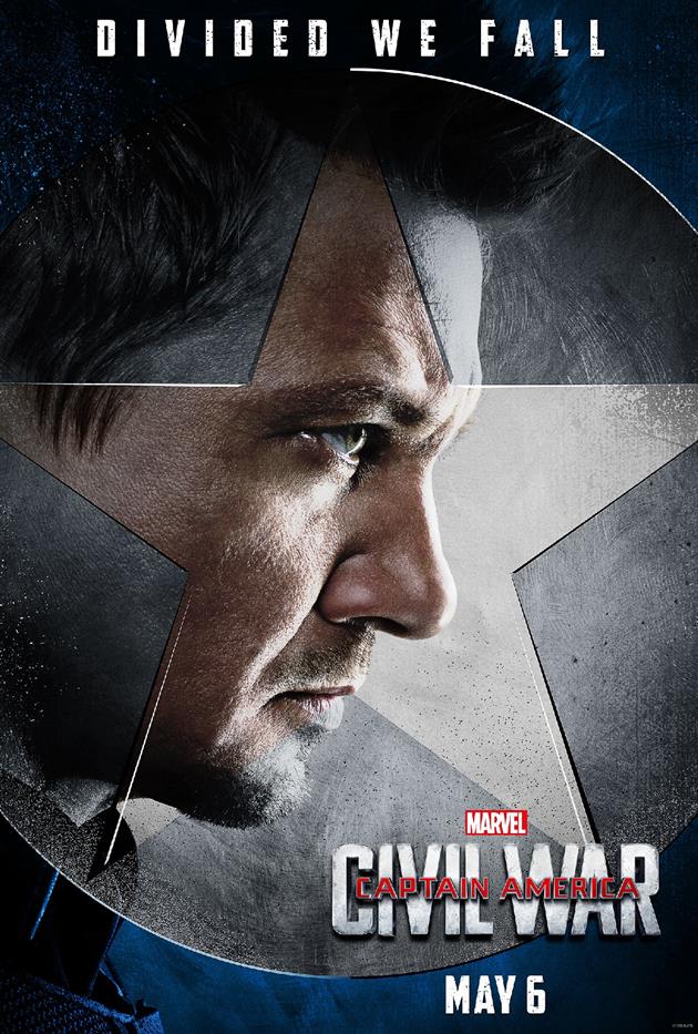 Affiche "Divided We Fall" - Hawkeye du côté du Captain