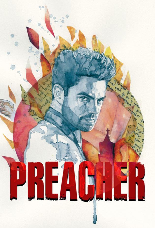 Affiche Preacher - dessin à l'aquarelle