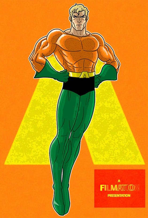 Aquaman le dessin animé - pose du héros