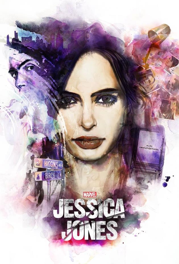 Affiche Jessica Jones - Portrait dessiné de Jessica