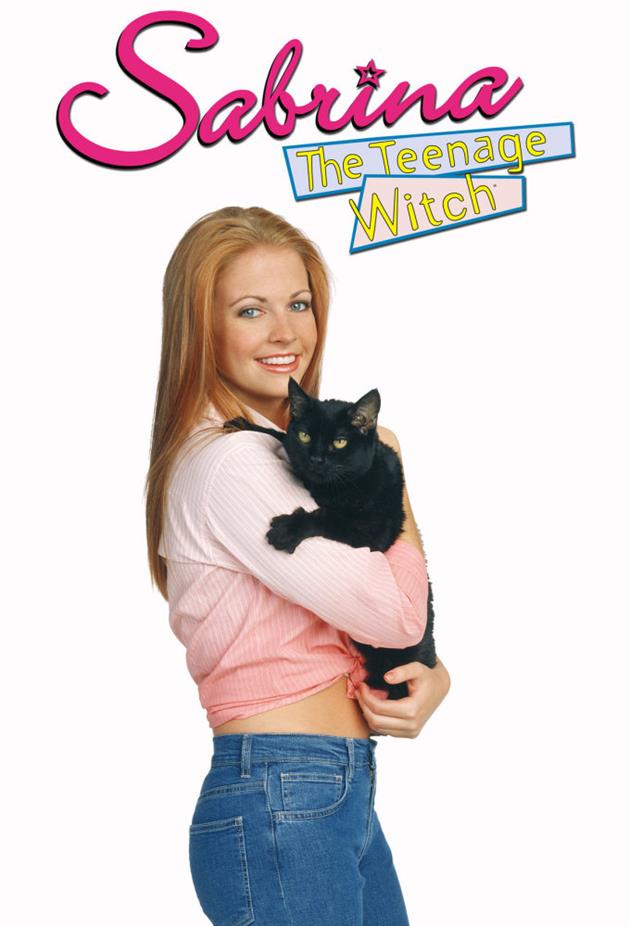 Affiche américaine de Sabrina The Teenage Witch - son chat dans les bras