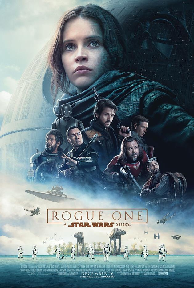 Affiche américaine de Star Wars Rogue One, centrée sur le personnage de Jyn Erso
