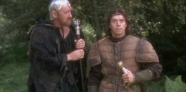 Excalibur: Merlin l'Enchanteur (Nicol Williamson) et Arthur (Nigel Terry)
