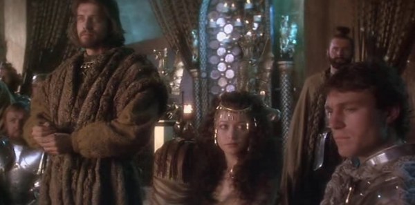 Excalibur: Arthur (Nigel Terry), Guenievre (Cherie Lunghi) et Lancelot (Nicholas Clay)